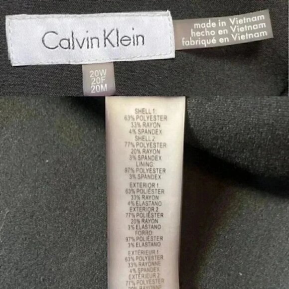 Calvin Klein Ankle Cropped Pants Black Cigarette Trousers Size 20W - Picture 14 of 16